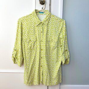 J. McLaughlin 3/4 sleeve Button Up Catalina Cloth Top